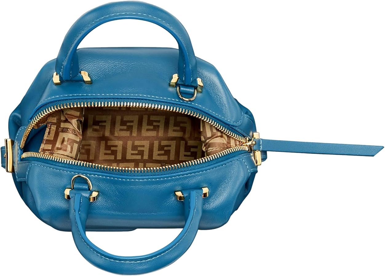 FENDI FF Cube Womens Handbag Mare Dark Blue Crossbody Bag Logo